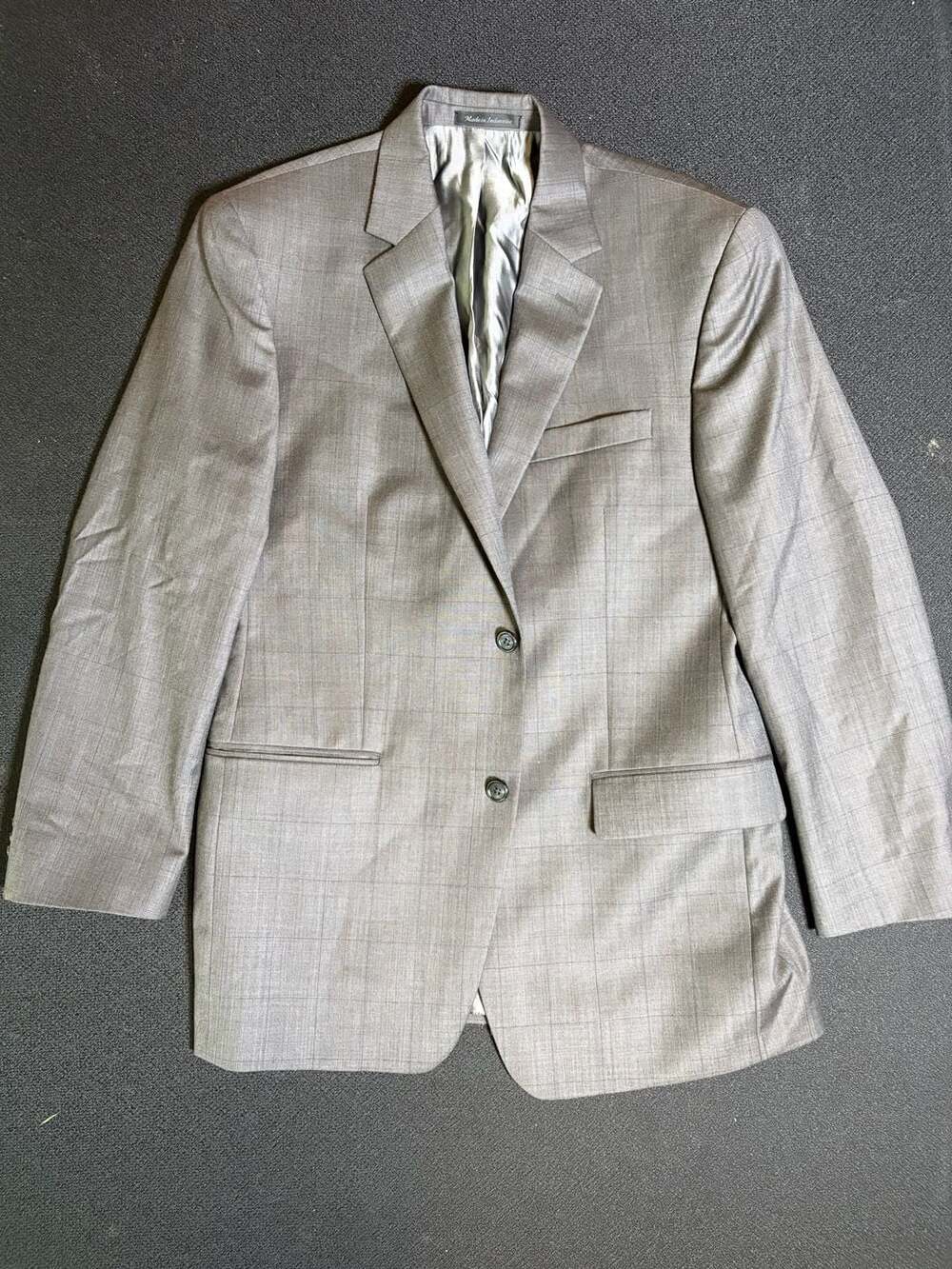 Michael Kors Grey Plaid Two-Button Suit Jacket Blazer 40R